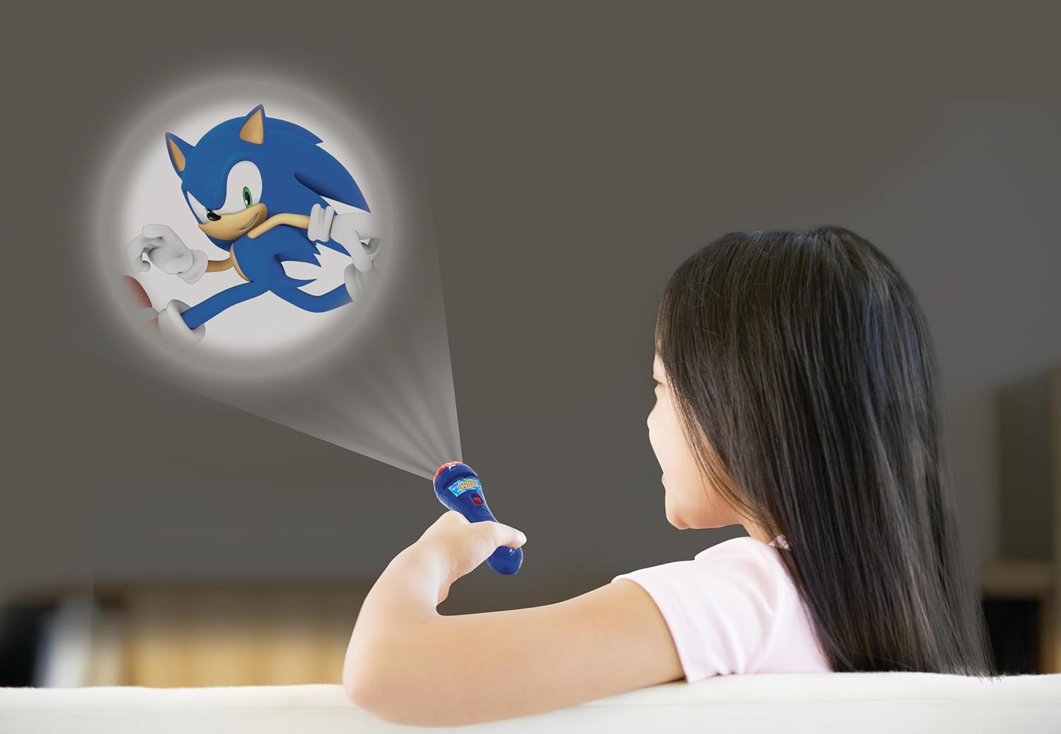 Lexibook, Sega The Hedgehog, Proyector de Historias y Linterna, Proyecta 24 imágenes del Mundo de Sonic con 3 Discos, Color Red/Blue, Talla única (LTC050SN
