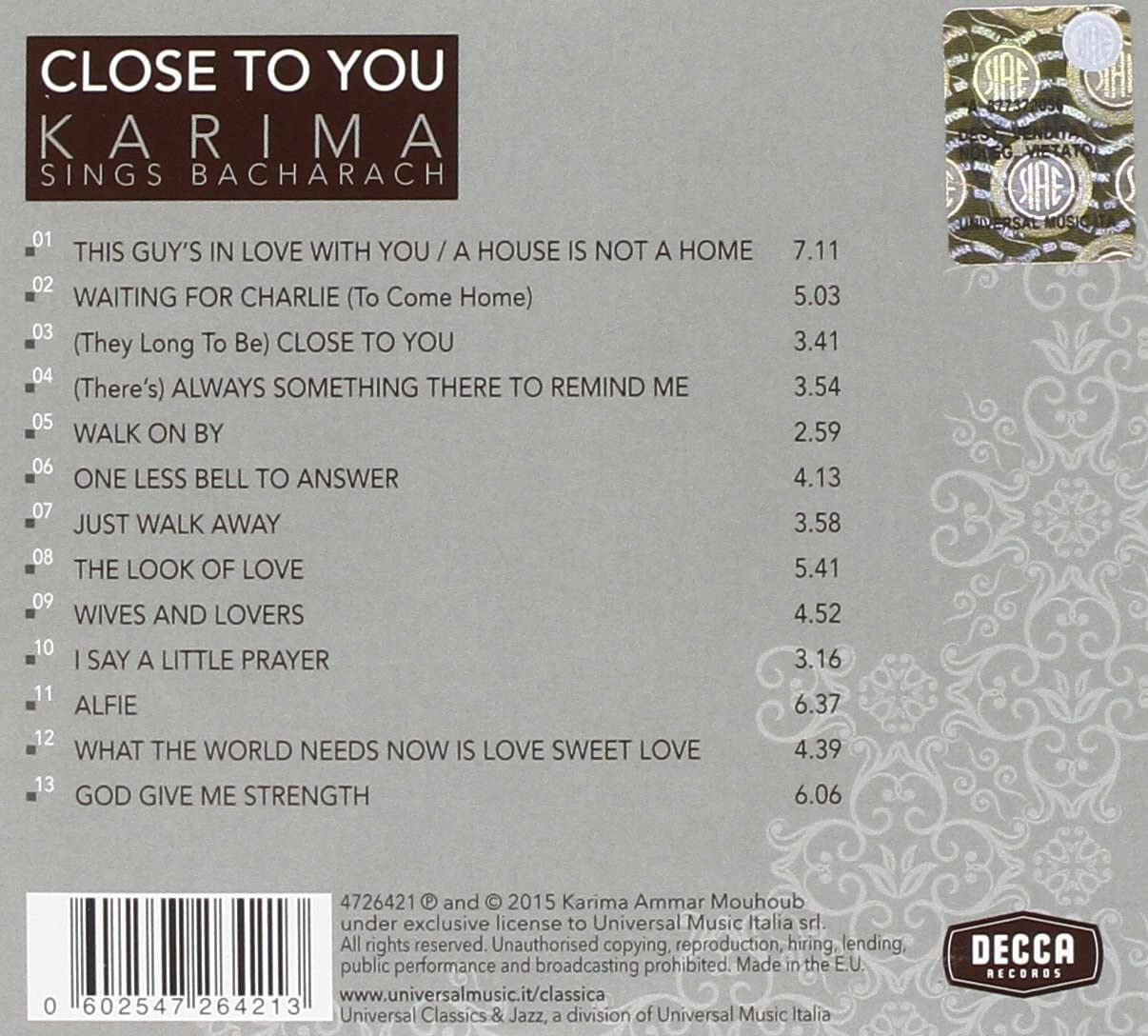 Close to You-Karima Sings Bacharach