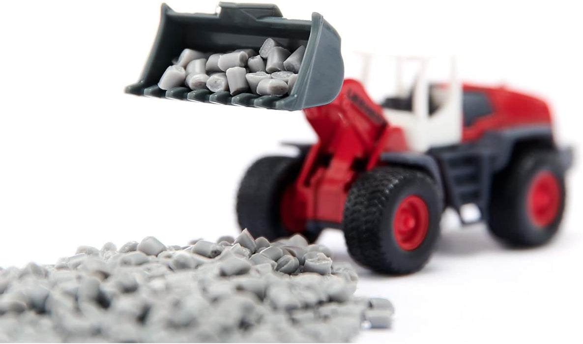 siku 6329, Road Construction Gift Set, Dump Truck, Liebherr Wheeled Loader, Road Roller, Movable parts, Incl. Granules