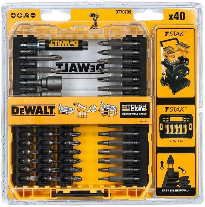 Dewalt DT70705-QZ Schraubendreher-Bit-Set in robustem Koffer, 40-teilig