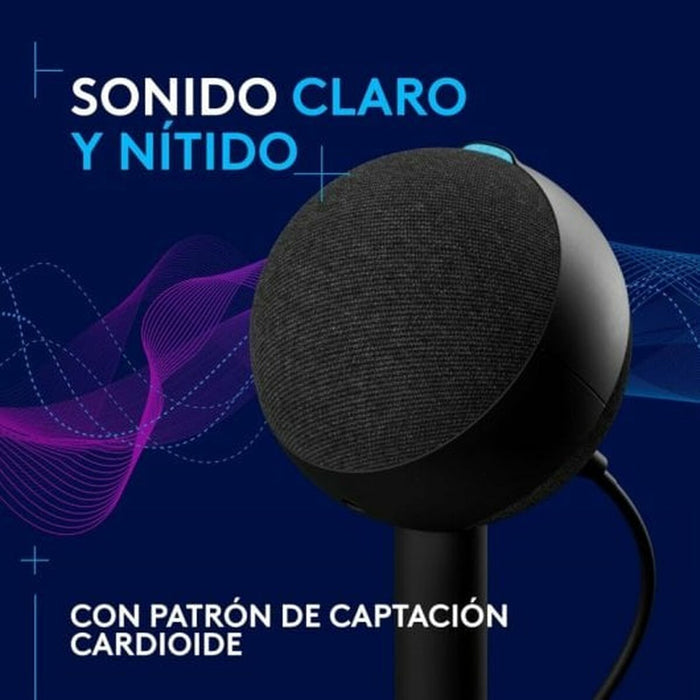 Logitech G Yeti Orb, micrófono condensador RGB con LIGHTSYNC para gaming, micrófono USB para streaming, cardioide, Plug and Play USB para PC/Mac