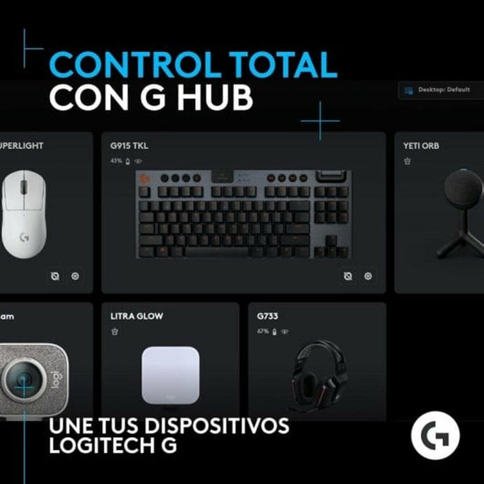 Logitech G Yeti Orb, micrófono condensador RGB con LIGHTSYNC para gaming, micrófono USB para streaming, cardioide, Plug and Play USB para PC/Mac