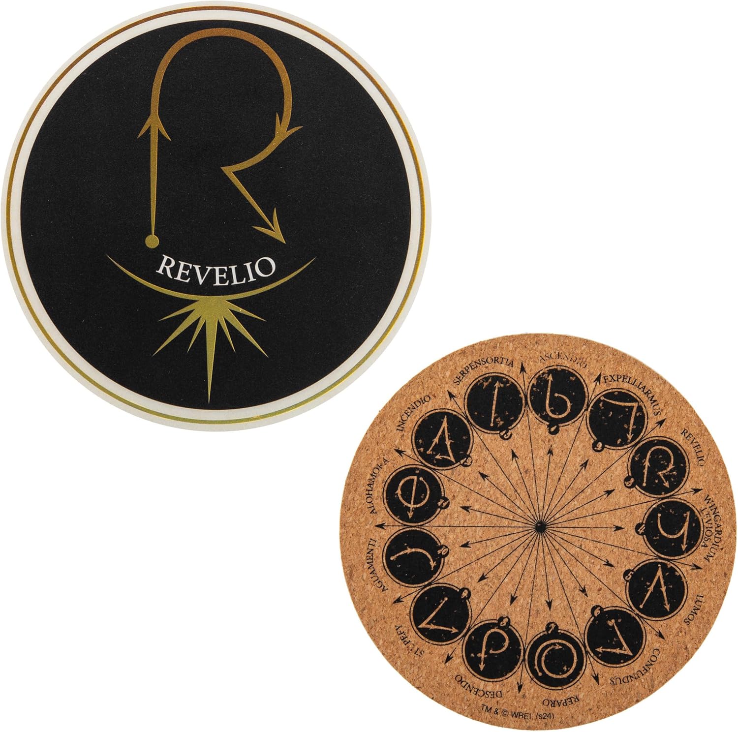 Cinereplicas Harry Potter - Set van 4 spreuken en bedels onderzetters - serie 2-9,5 cm diameter - officiële licentie