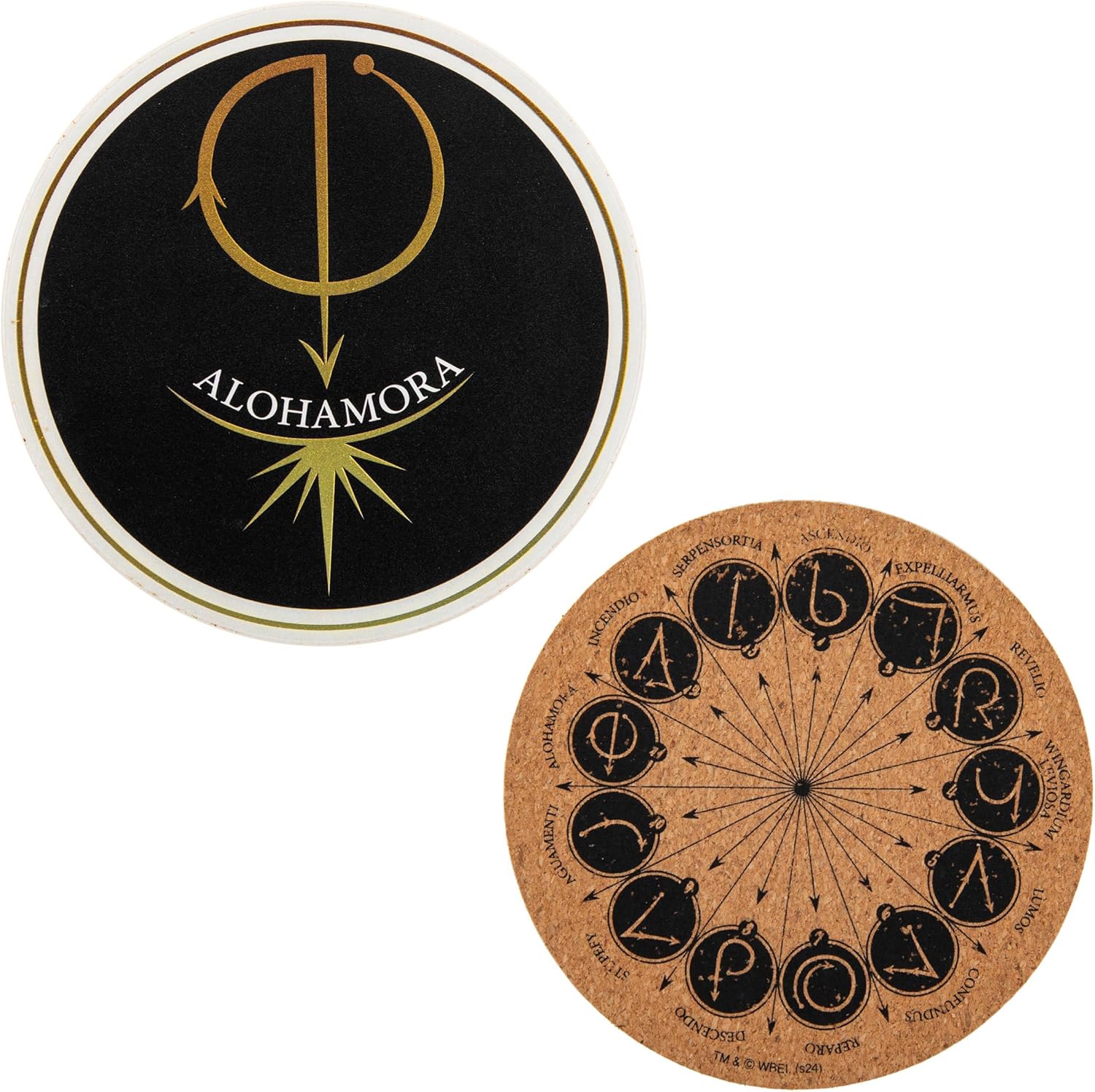 Cinereplicas Harry Potter - Set van 4 spreuken en bedels onderzetters - serie 2-9,5 cm diameter - officiële licentie