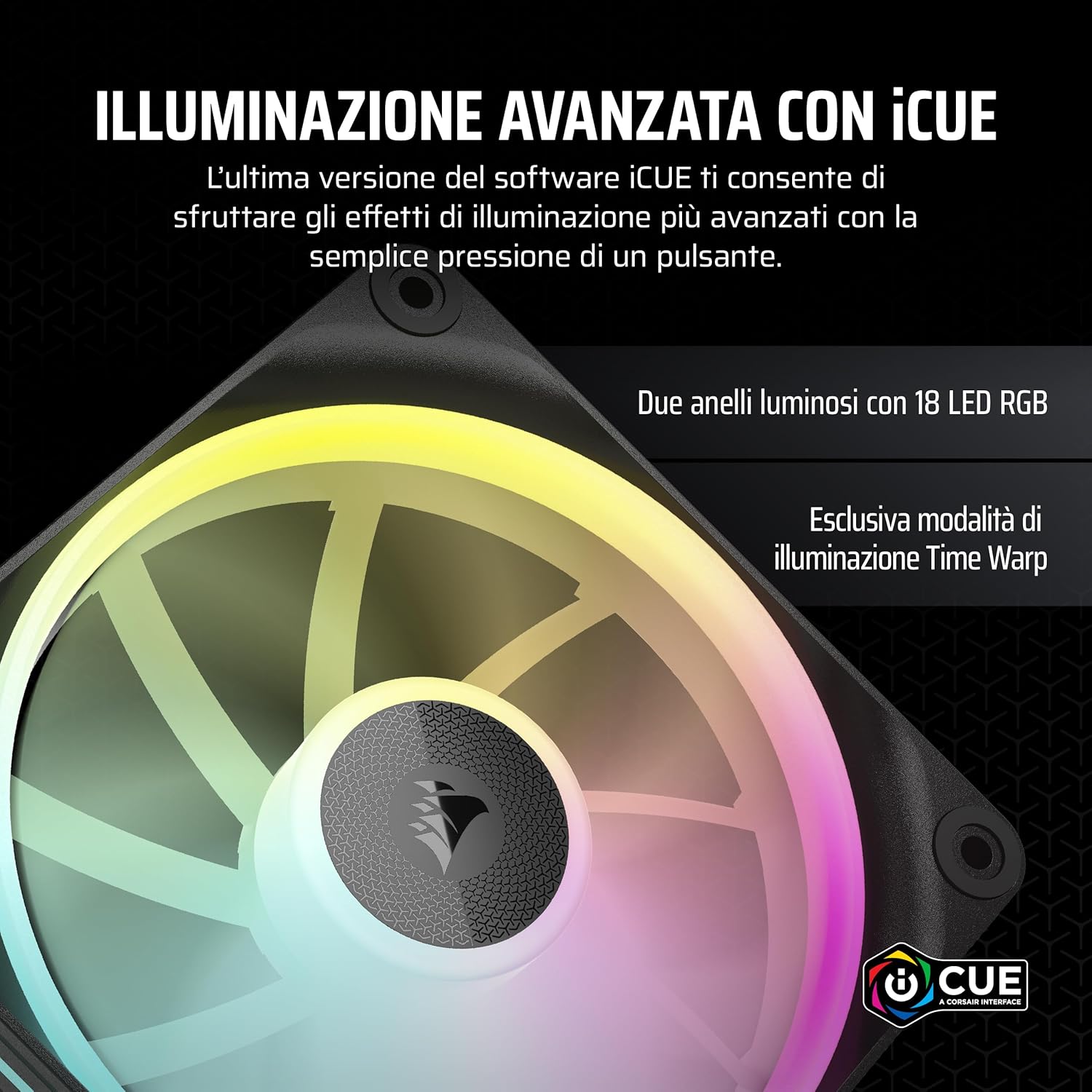Corsair iCUE LINK LX120 RGB 120mm PWM Fan Single Pack – Dual Light Loops – Requires iCUE LINK System Hub (Sold Separately) AirGuide Technology – Black 1 x 120mm Black
