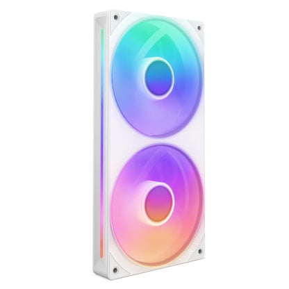 NZXT F240 RGB Core - 240mm Single-Frame Fan Unit with 2 x 120mm RGB Fans - Speed & Lighting Control - High Static Pressure & Airflow - Fluid Dynamic Bearings - 8 aRGB LEDs Per Fan - White