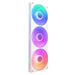 NZXT F360 RGB Core - 360mm Single-Frame Fan Unit with 3 x 120mm RGB Fans - Speed & Lighting Control - High Static Pressure & Airflow - Fluid Dynamic Bearings - 8 aRGB LEDs Per Fan - White 360mm White