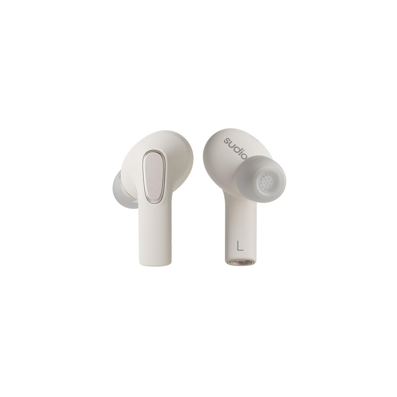 Sudio E3 White, in ear, true wireless, splashproof, IPX4, Bluetooth v5.3, USB-C, 6h playtime