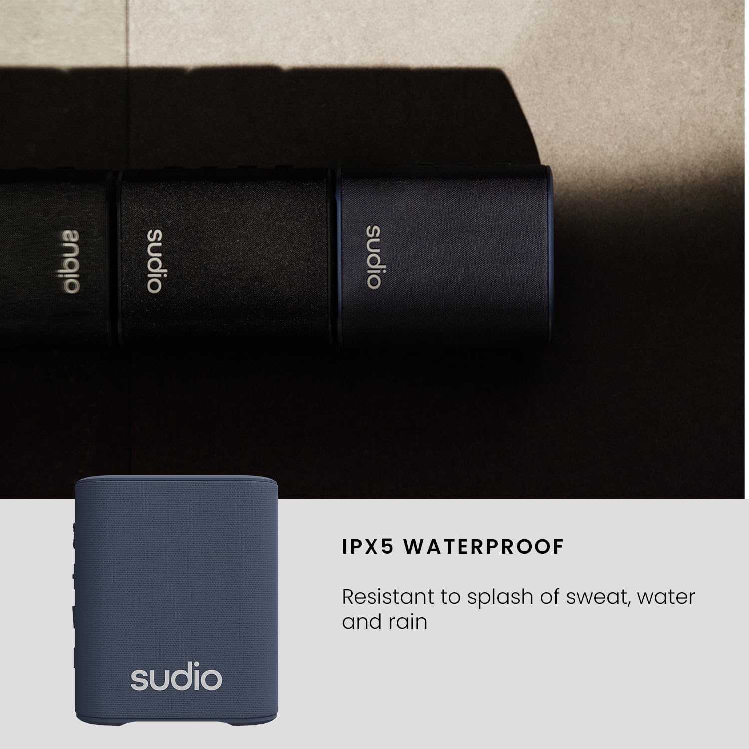 Sudio S2 Blue Bluetooth Speaker with Loud Sound and Deep Bass Long Playtime IPx5 Waterproof Bluetooth 5.3 TWS Pairing Portable Wireless Compact Speaker for Home, Outdoor