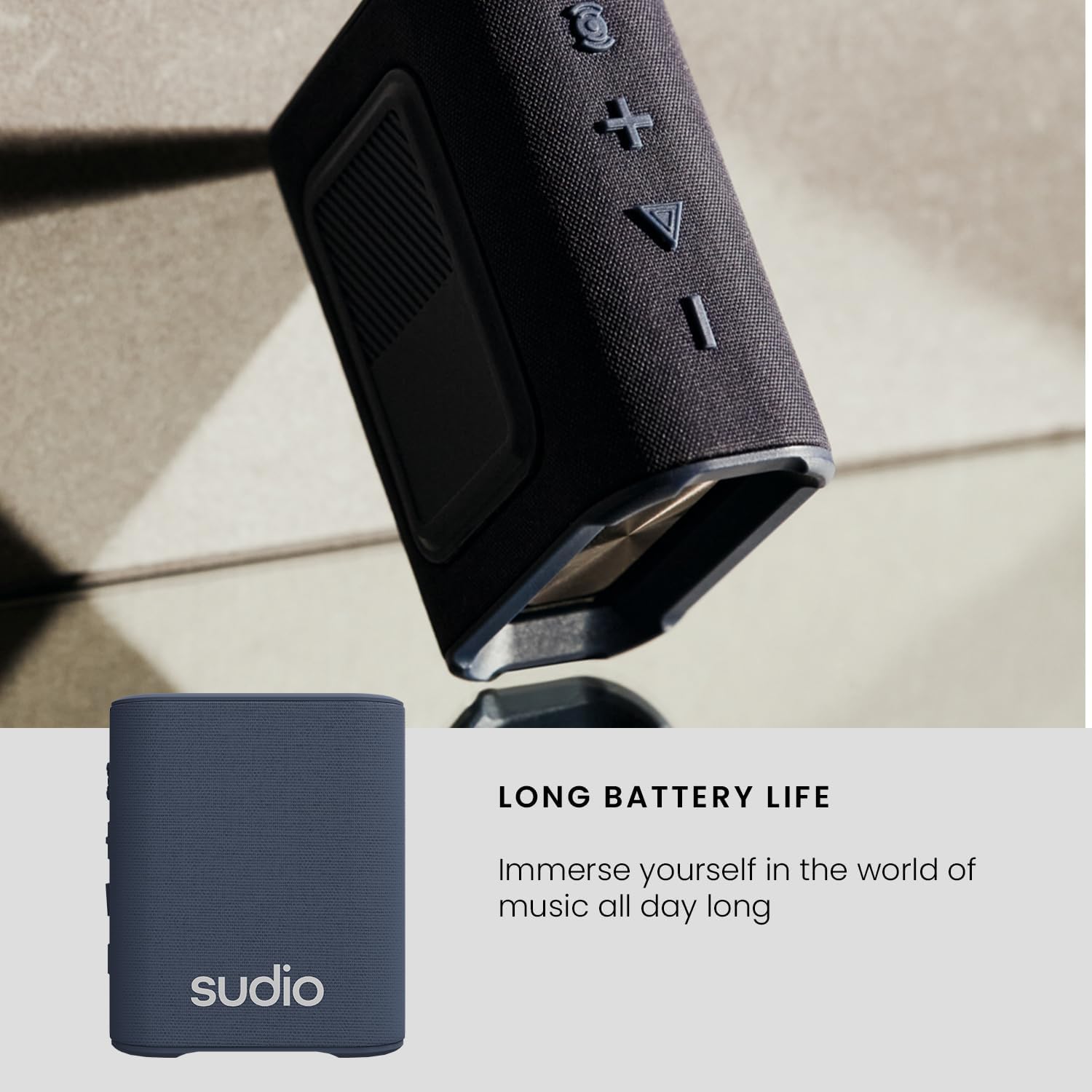 Sudio S2 Blue Bluetooth Speaker with Loud Sound and Deep Bass Long Playtime IPx5 Waterproof Bluetooth 5.3 TWS Pairing Portable Wireless Compact Speaker for Home, Outdoor