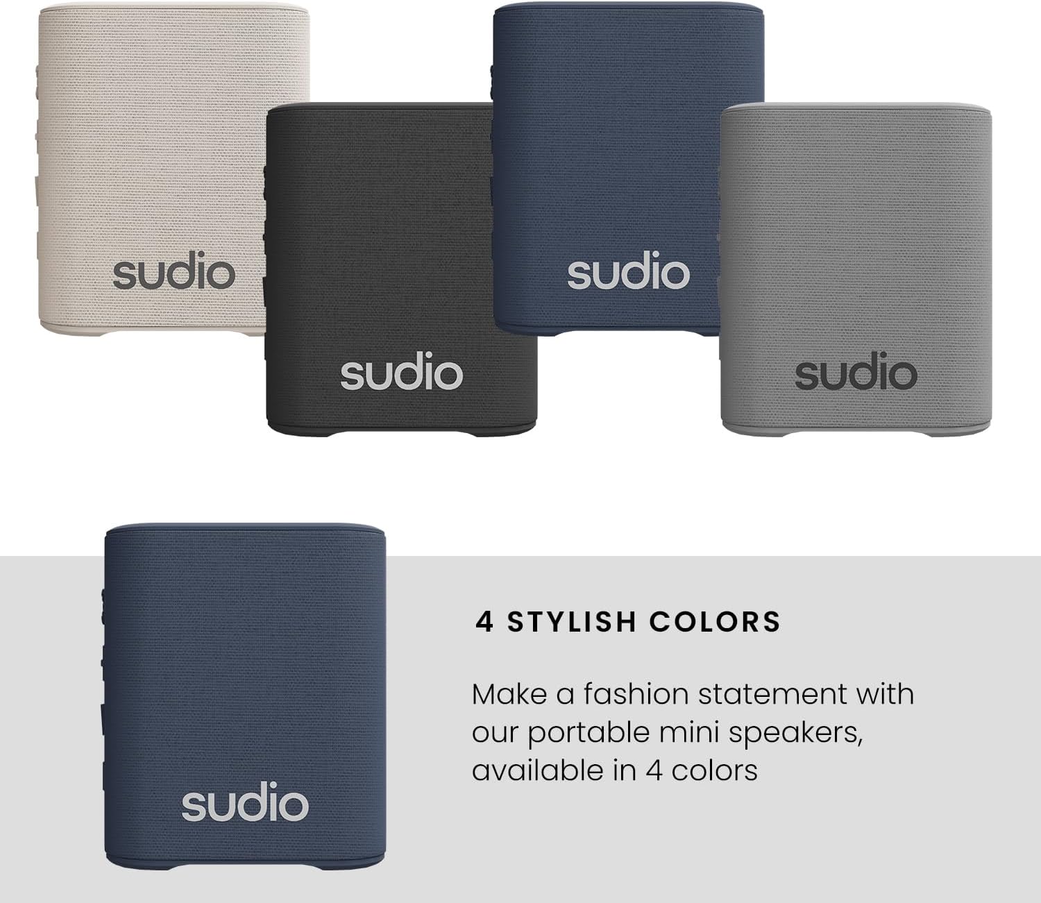 Sudio S2 Blue Bluetooth Speaker with Loud Sound and Deep Bass Long Playtime IPx5 Waterproof Bluetooth 5.3 TWS Pairing Portable Wireless Compact Speaker for Home, Outdoor