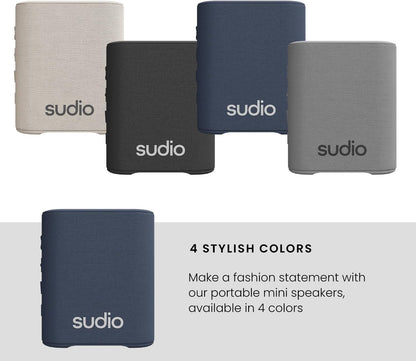 Sudio S2 Blue Bluetooth Speaker with Loud Sound and Deep Bass Long Playtime IPx5 Waterproof Bluetooth 5.3 TWS Pairing Portable Wireless Compact Speaker for Home, Outdoor