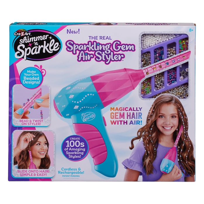 CRA-Z-ART- Shimmer N Sparkle-Estilizador de Aire con Gemas Brillantes para el Cabello, Regalo para niñas de 8 años en adelante, Multicolor, Small (Larose Ind 65609