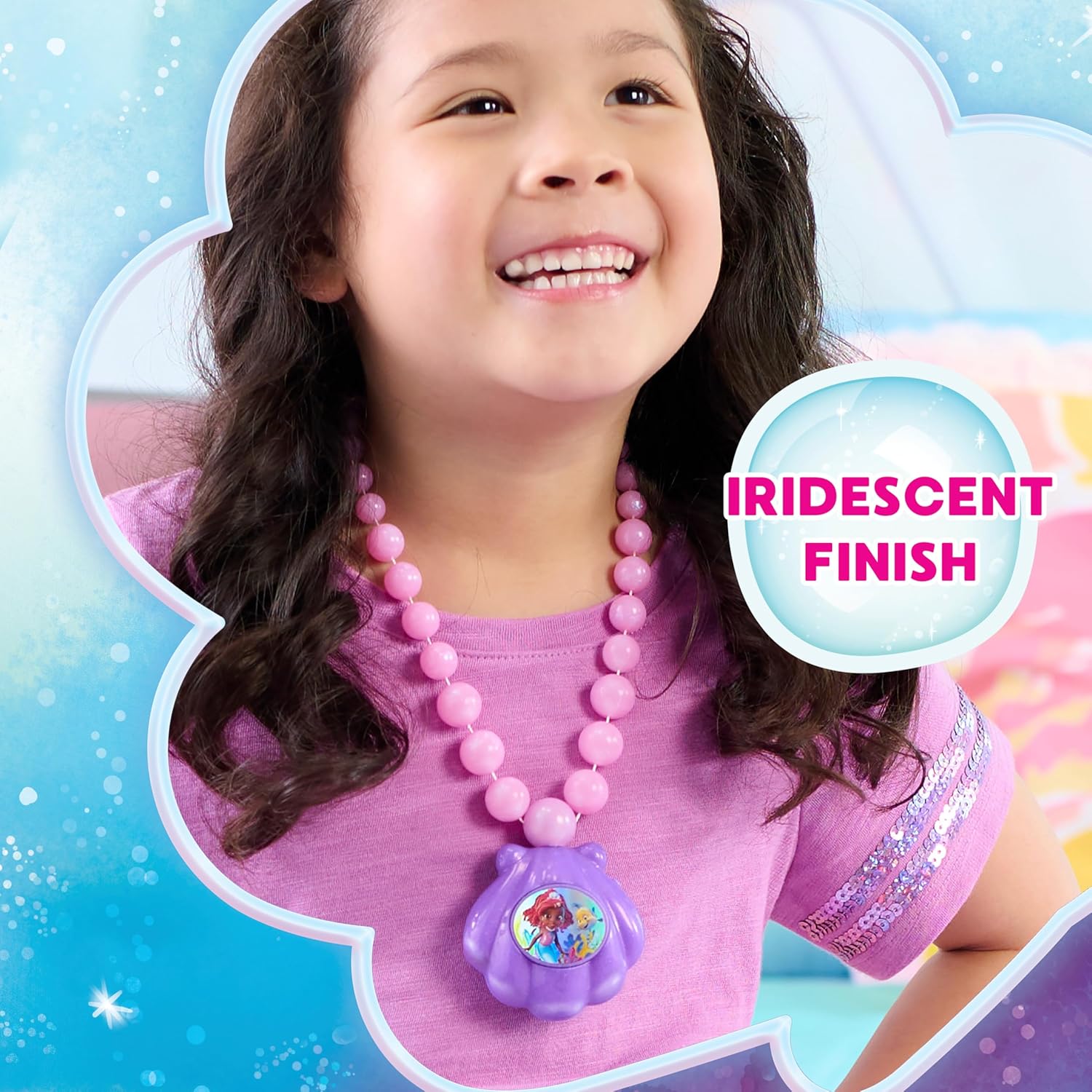 Just Play 39909 Ariel Jr Ocean Glow Necklace, Multicolor
