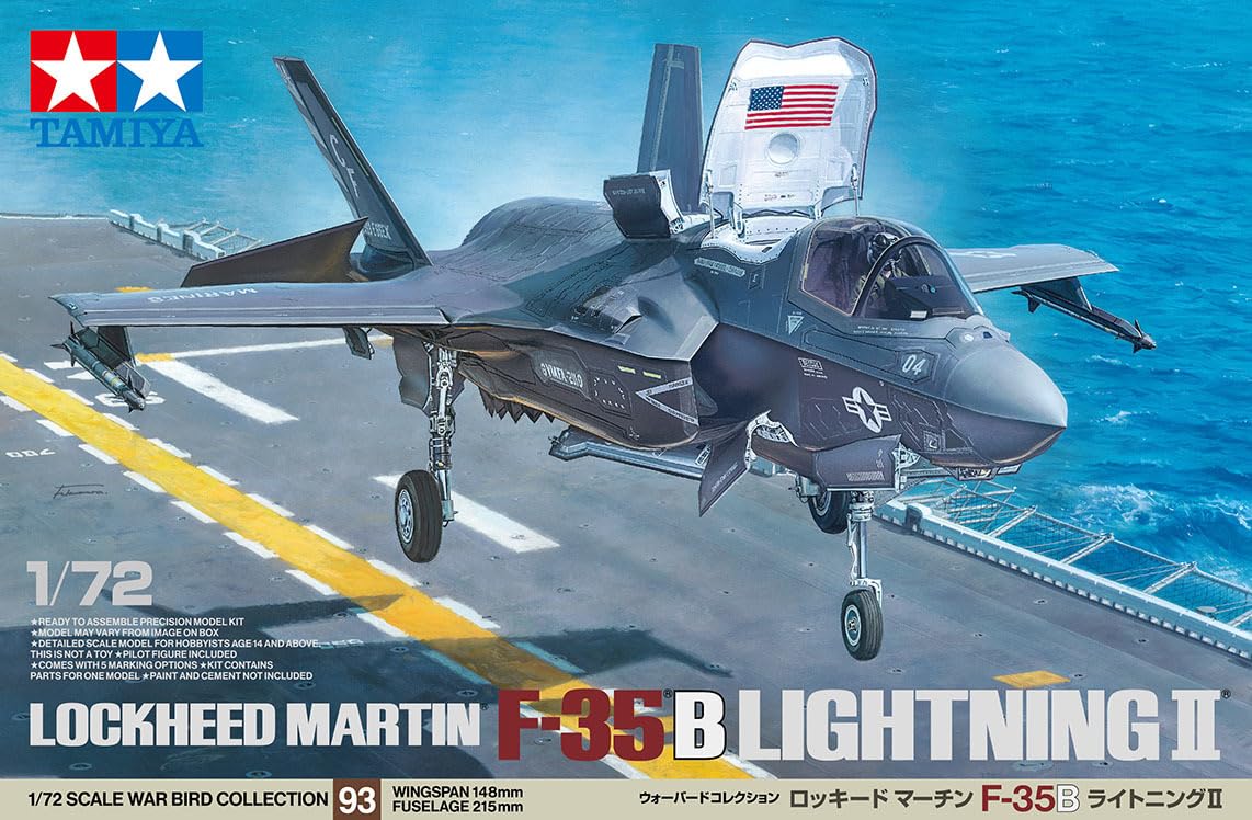 TAMIYA 60793 1:72 F-35B Lightning II - Faithful Replica, Plastic Kit, Crafts, Model Kit, Assembly, Unpainted
