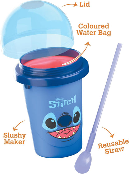 ChillFactor 08258 Disney Reusable Squeeze Cup Maker with Stitch Character Design, Homemade slushies