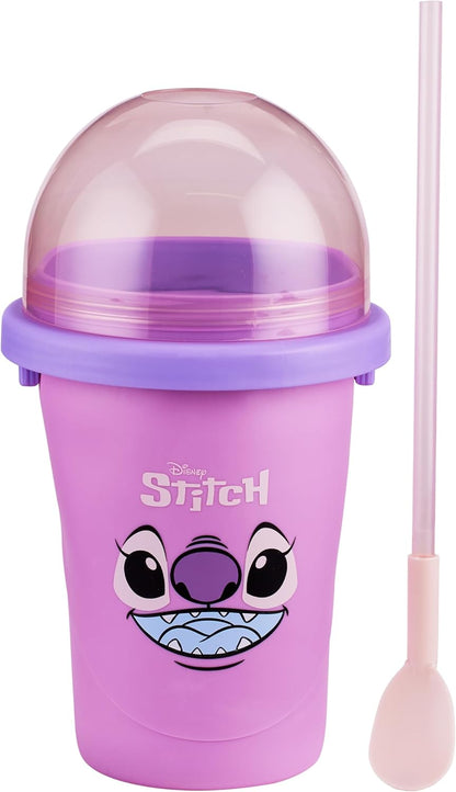 ChillFactor 08259 Disney Stitch Reusable Squeeze Cup Maker with Angel Character Design, Homemade slushies