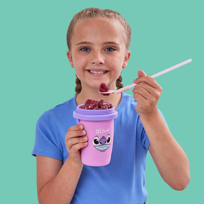 ChillFactor 08259 Disney Stitch Reusable Squeeze Cup Maker with Angel Character Design, Homemade slushies