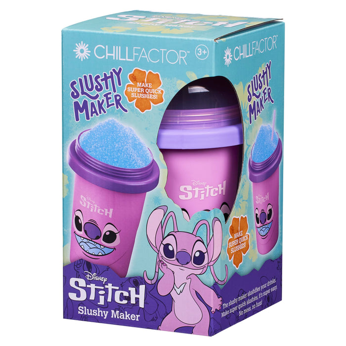 ChillFactor 08259 Disney Stitch Reusable Squeeze Cup Maker with Angel Character Design, Homemade slushies