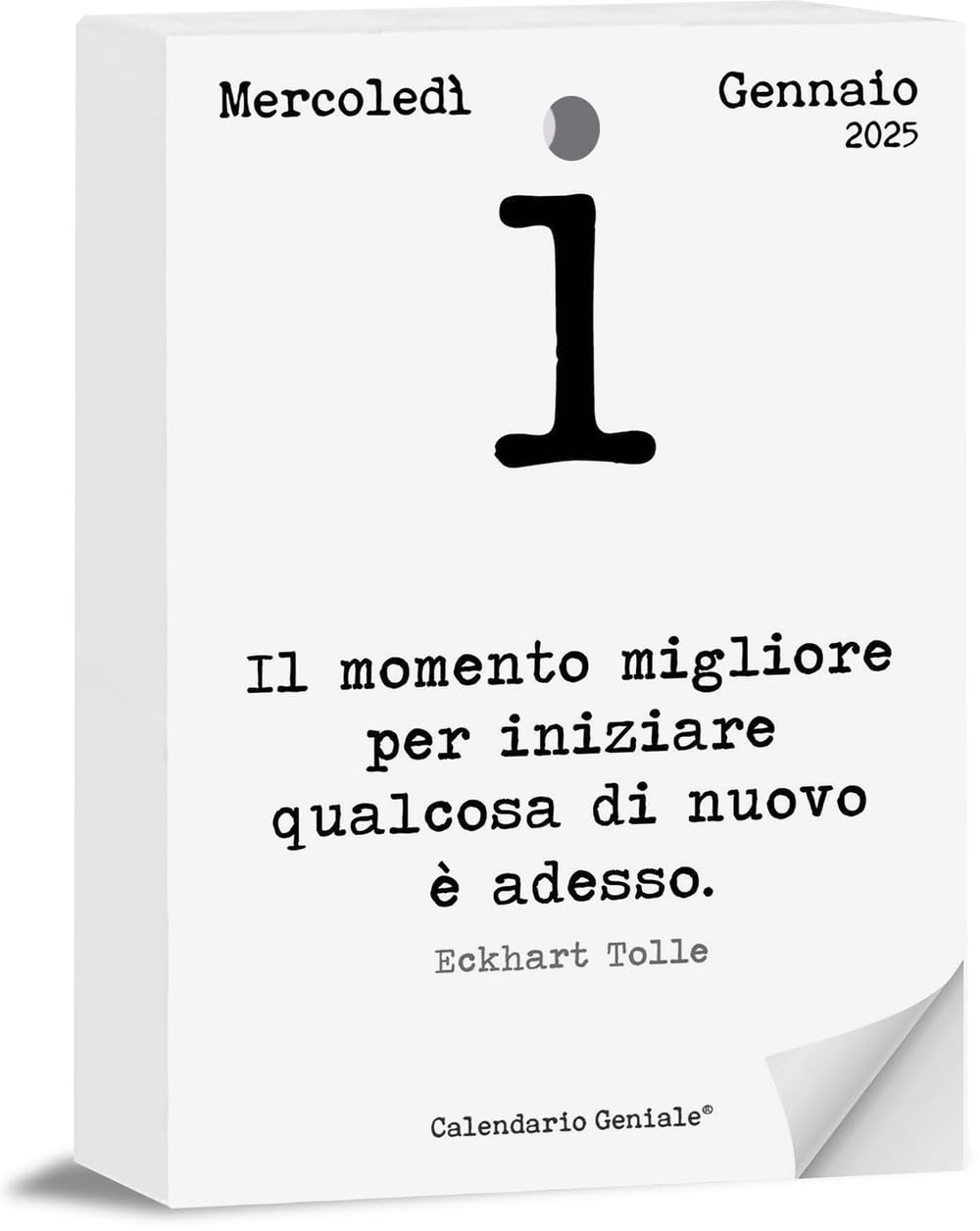 Calendario Geniale 2025 The First and the Original. Philosophical Gift Idea. Organic Table Calendar with Gift Box. Daily Philosophical Phrases. Digital Bonus. Insert 10 x 14 cm