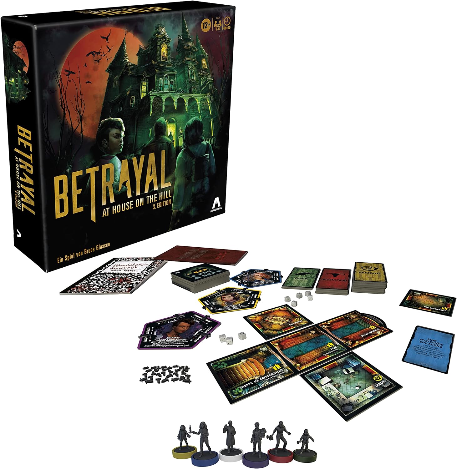 Hasbro Hill Betrayal at The House on The Hill Third Edition, Cooperative Board Game from 12 Years, 3 6 Players, 50 Haunted Scenarios, Multi-Colour, One Size