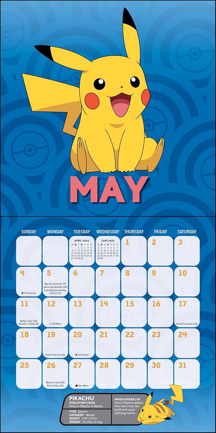 Pokémon 2025 Mini Wall Calendar