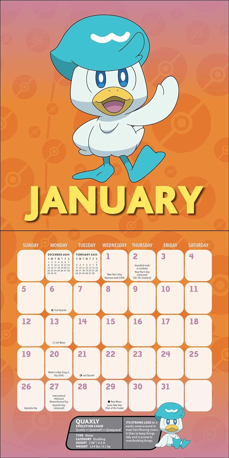Pokémon 2025 Mini Wall Calendar