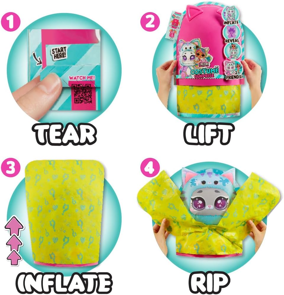 L.O.L. Surprise! Tweens Costume Surprise Emma Emo Modepuppe mit Aufblasbarem Seegrünem Katzenkostüm und Zahlreichen Überraschungen, u. a. Tolle Mode und Accessoires - Ideal für Kinder ab 4 Jahren