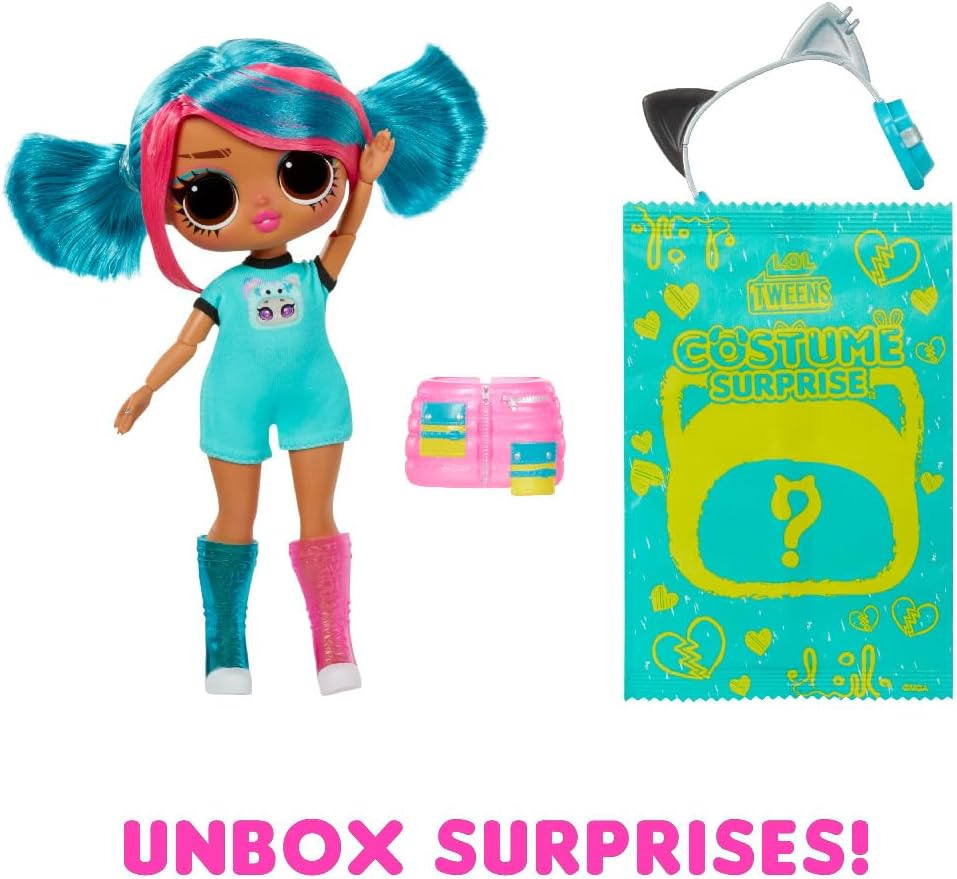 L.O.L. Surprise! Tweens Costume Surprise Emma Emo Modepuppe mit Aufblasbarem Seegrünem Katzenkostüm und Zahlreichen Überraschungen, u. a. Tolle Mode und Accessoires - Ideal für Kinder ab 4 Jahren