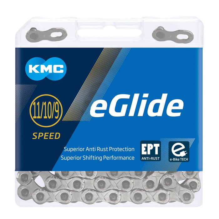 KMC eGlide EPT 9, 10 & 11 Speed Chain, Dark Silver, 132 Link