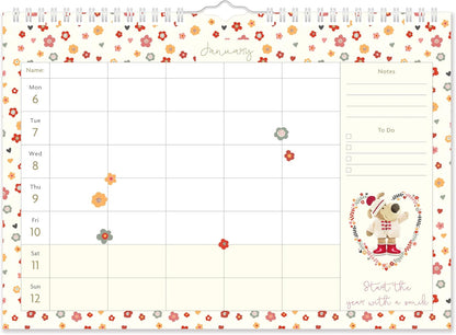 2025 Boofle A4 Family Planner Wall Calendar