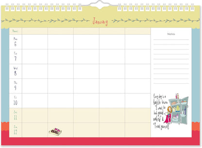2025 Born to Shop A4 Family Planner Wall Calendar
