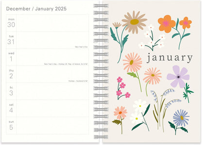 2025 Caroline Gardner Botanical Blooms A5 Wiro Diary