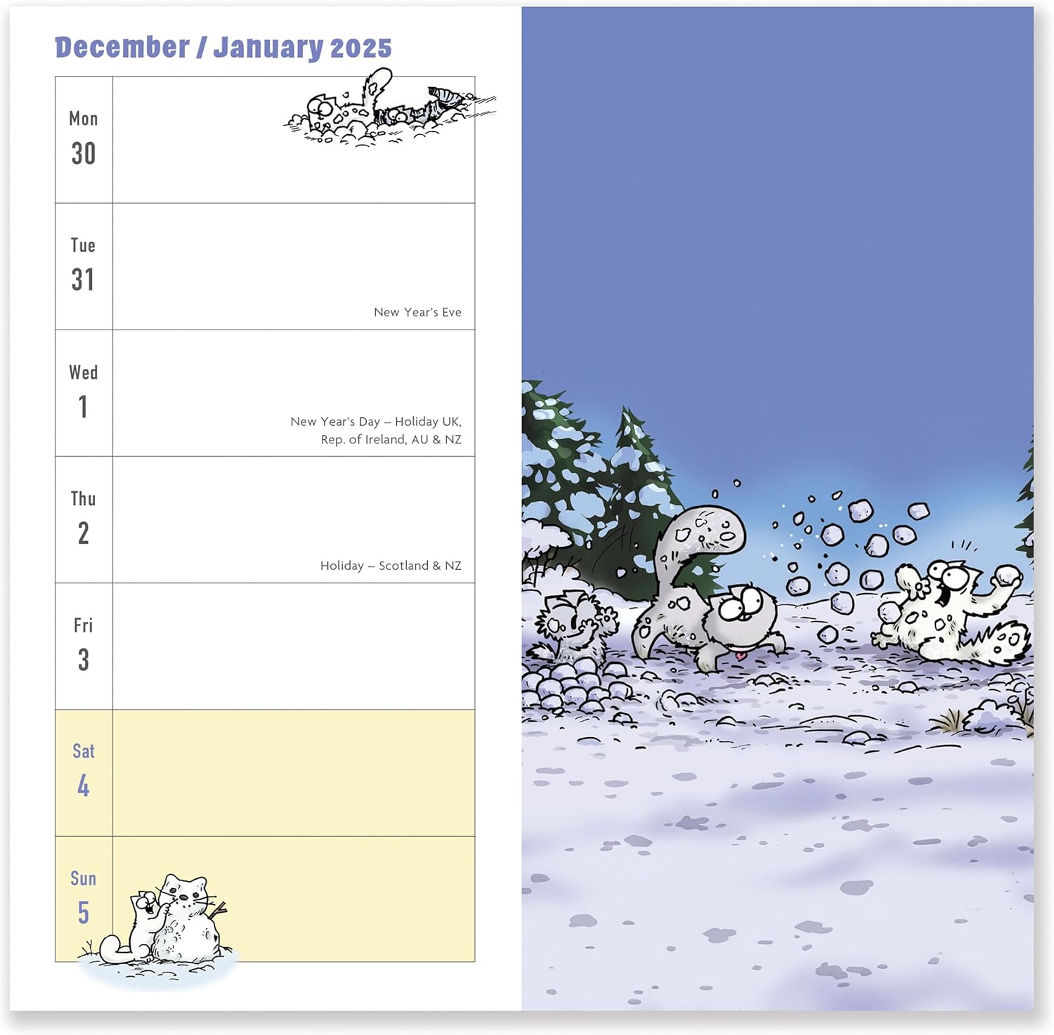 Portico Designs Ltd 2025 Simon's Cat Slim Diary