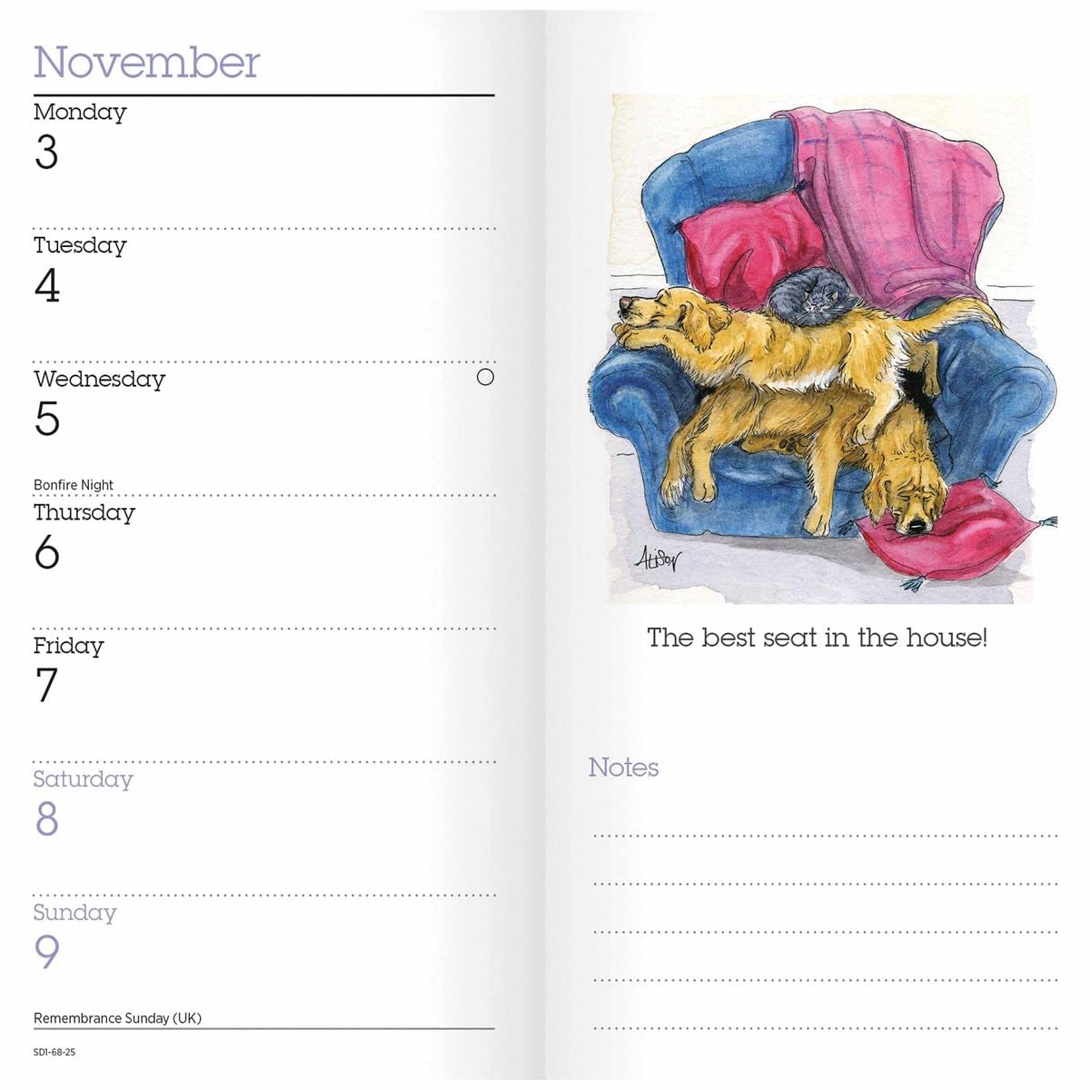 Carousel Calendars Alisons Animals Slim Diary 2025 (PFP)