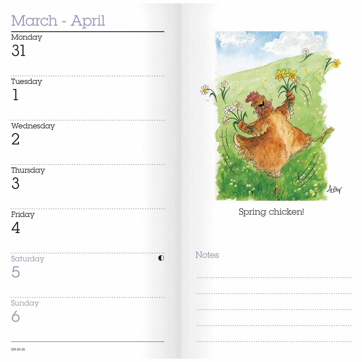 Carousel Calendars Alisons Animals Slim Diary 2025 (PFP)