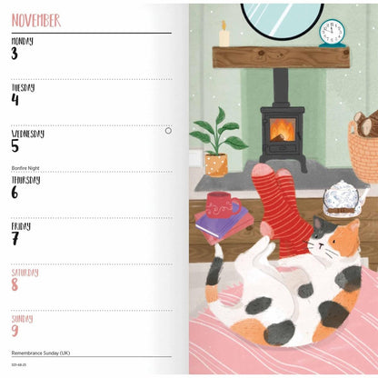 Carousel Calendars Cats by Anne Mortimer Slim Diary 2025 (PFP)