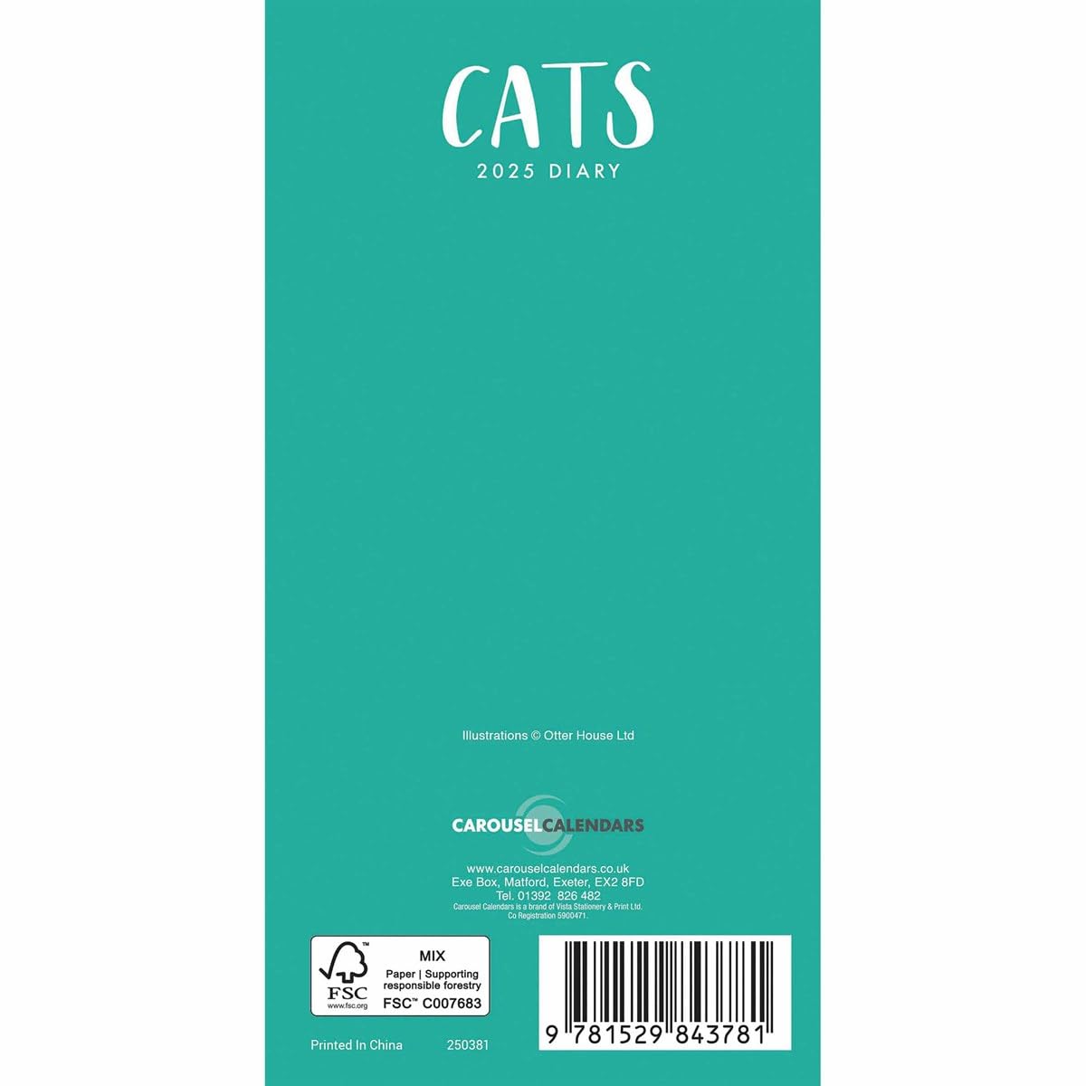 Carousel Calendars Cats by Anne Mortimer Slim Diary 2025 (PFP)