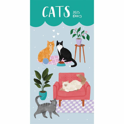 Carousel Calendars Cats by Anne Mortimer Slim Diary 2025 (PFP)
