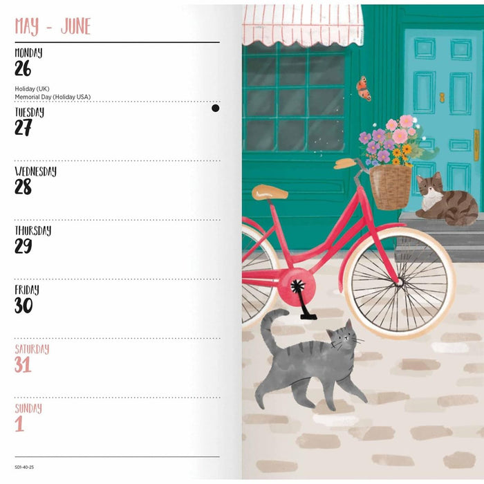 Carousel Calendars Cats by Anne Mortimer Slim Diary 2025 (PFP)