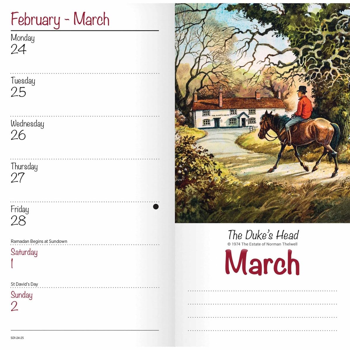 Carousel Calendars Thelwell Slim Diary 2025 (PFP)
