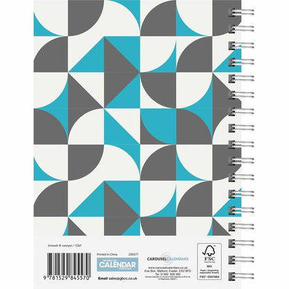 Carousel Calendars Organised Family (Geometric) Planner A5 Diary 2025 (PFP)