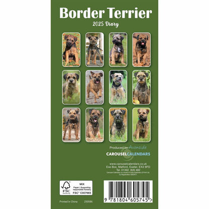 Carousel Calendars Border Terriers Slim Diary 2025 (PFP)
