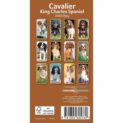 Carousel Calendars Cavalier King Charles Spaniels Slim Diary 2025 (PFP)