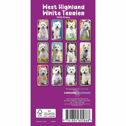 Carousel Calendars West Highland White Terriers Slim Diary 2025 (PFP)
