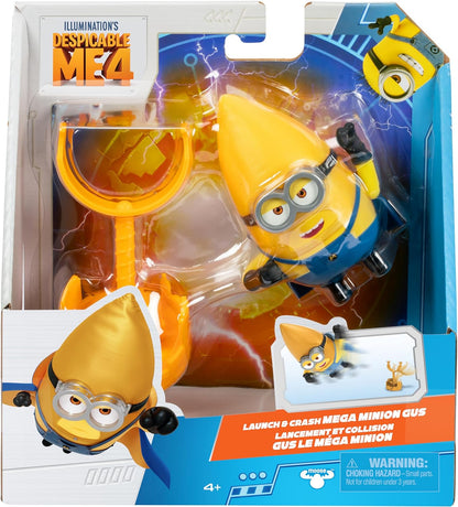 Minions Cattivissimo Me 4 Launch and Crash Mega Gus Action Figure | Launch Gus Into The Scene from His Launcher | Collect All 5 Different Mega All with A Different Play Feature and Accessories