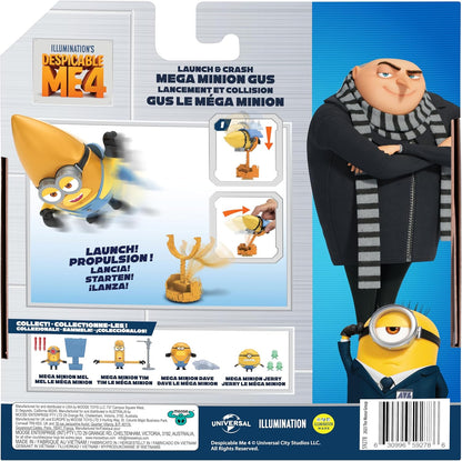 Minions Cattivissimo Me 4 Launch and Crash Mega Gus Action Figure | Launch Gus Into The Scene from His Launcher | Collect All 5 Different Mega All with A Different Play Feature and Accessories
