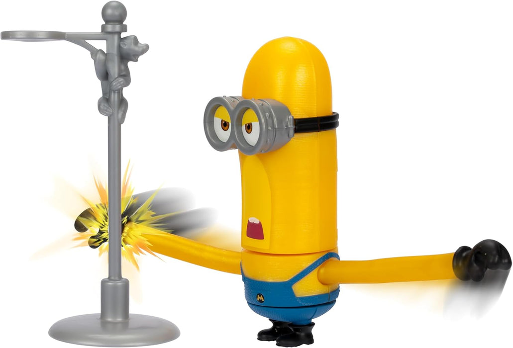 Minions Despicable Me 4 Wild Spinning Mega Tim Action Figure | Press Down On Tim's Head For Some Wild Spinning Knock-down Power | Collect All 5 | All With A Different Play Feature And Accessories
