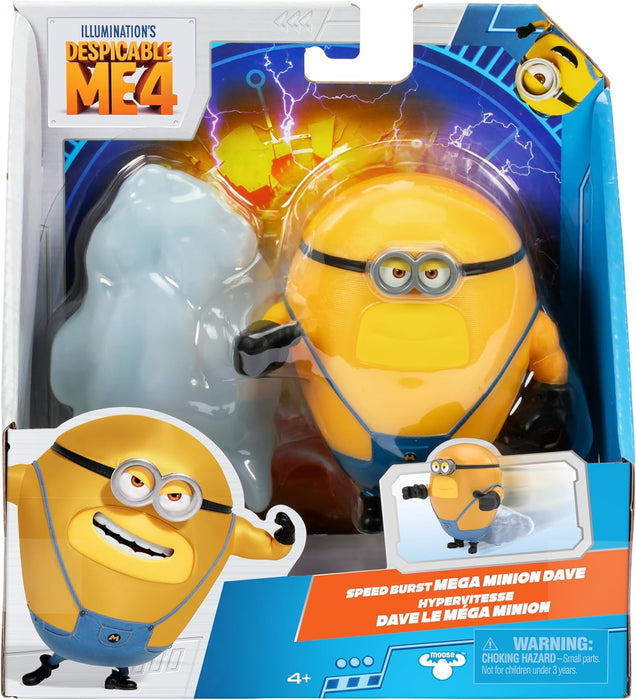 Minions Despicable Me 4 Speed Burst Mega Dave Action Figure | Pull Mega Dave Back For A Burst Of Speed | Collect All 5 | All With A Different Play Feature And Accessories