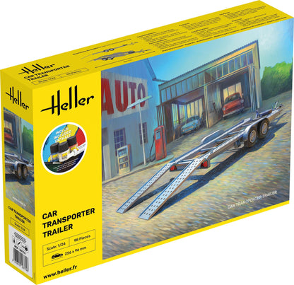 Heller - 1/24 Starter Kit Car Transporter Trailer